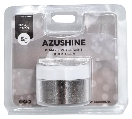 [AZ01540] Purpurina comestible en polvo plata 5gr. Azushine