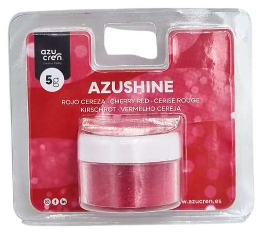 [AZ01543] Purpurina comestible en polvo rojo color cereza 5gr. Azushine