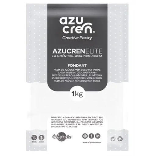[ae00101] Fondant color blanco 1kg (con gluten). Azucren Elite
