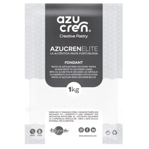 [ae00109] Fondant color blanco 1kg (sin gluten). Azucren Elite