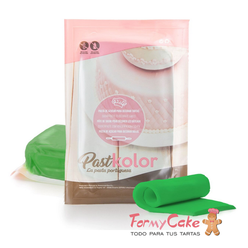 [pk0022] Fondant color verde 1kg. Pastkolor
