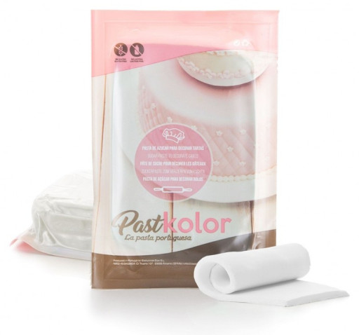 [pk0171] Fondant color blanco 1kg (con gluten). Pastkolor