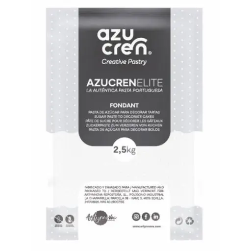 [ae00111] Fondant color blanco 2,5kg (sin gluten). Azucren Elite