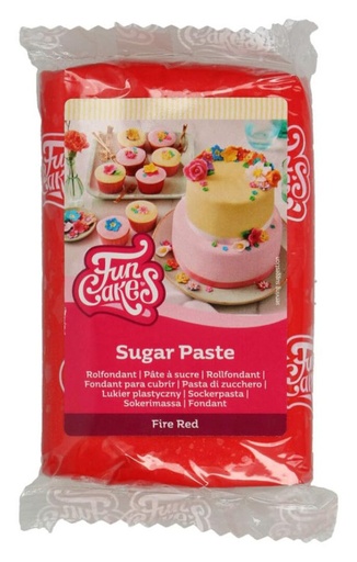 [F20120] Fondant color rojo fuego 250gr. Funcakes