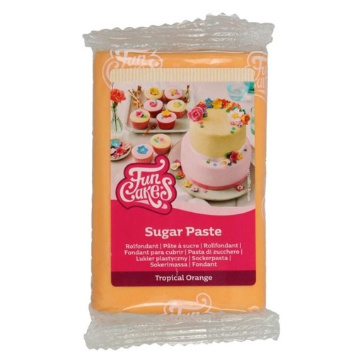 [F20140] Fondant color naranja tropical 250gr. Funcakes