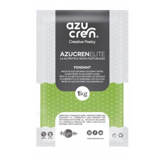 [ae00015] Fondant color verde fluor 1kg. Azucren Elite