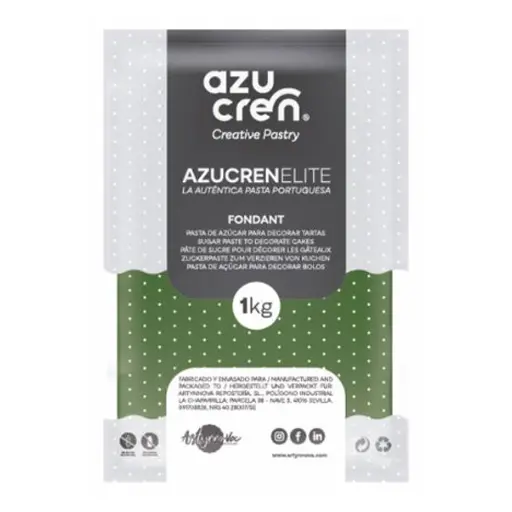 [ae00019] Fondant color verde hoja 1kg. Azucren Elite