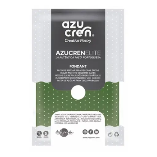 [ae00052] Fondant color verde hoja 250gr. Azucren Elite