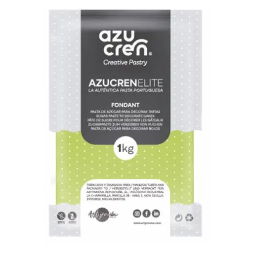 [ae00017] Fondant color verde lechuga 1kg. Azucren Elite