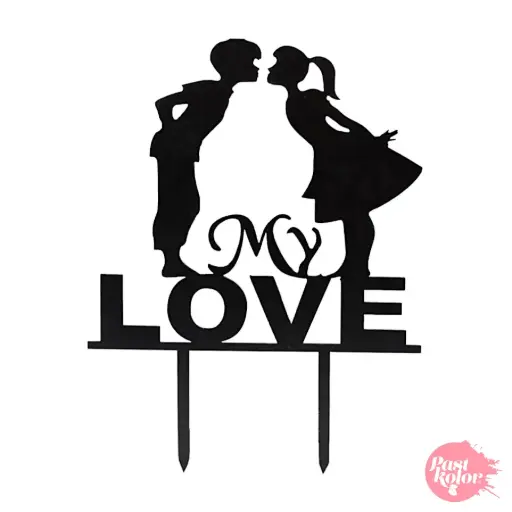 [SWK1513] Cake Topper Acrílico "Love" Modelo 2 Pastkolor