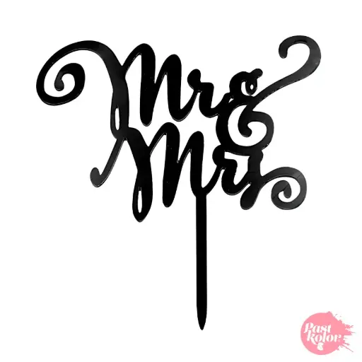 [SWK1497] Cake Topper Acrílico Mr & Mrs Modelo 4 Pastkolor