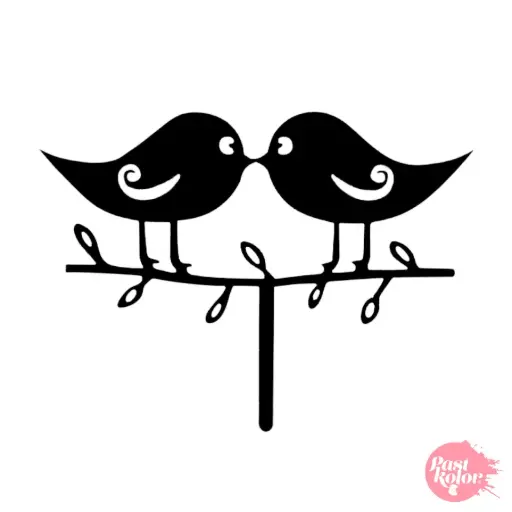 [SWK1496] Cake Topper Acrílico Pajaritos Pastkolor