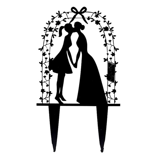 [SWK1510] Cake Topper Acrílico Silueta Novios Modelo 11 Pastkolor
