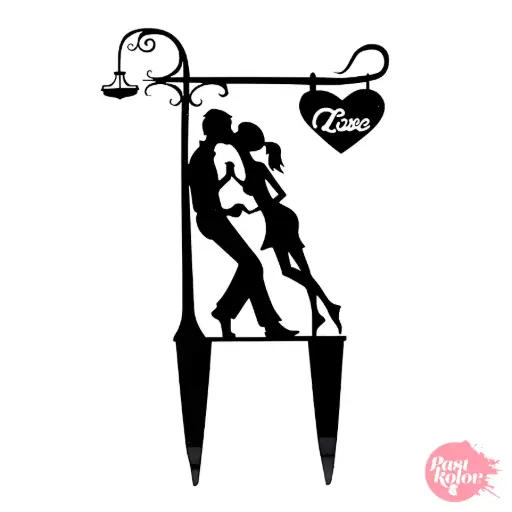[SWK1510] Cake Topper Acrílico Silueta Novios Modelo 11 Pastkolor