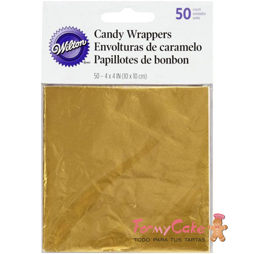[05-0-0122] Envoltorios Metalizados Oro 50ud Wilton