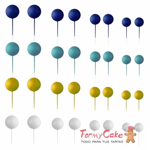 [AZ01938] Set Bolas Decorativas Mix Azul 32ud Azucren