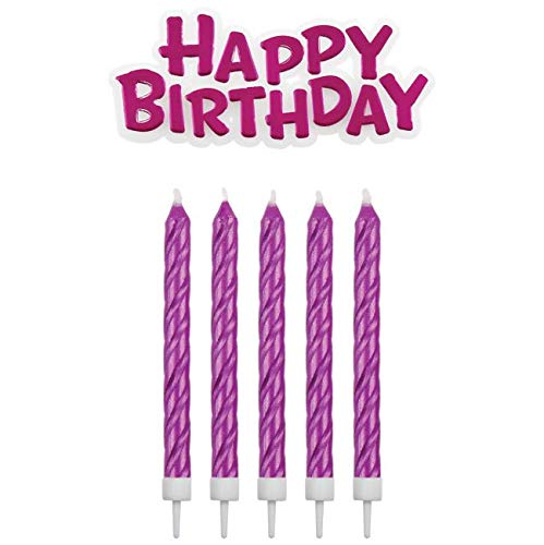 [CA094] Set de Velas y Happy Birthday Rosas17ud PME