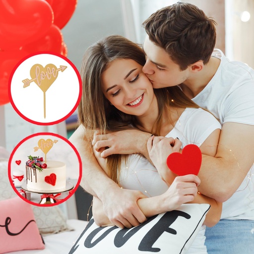 [354169] Topper Corazón Dorado Love Dekora