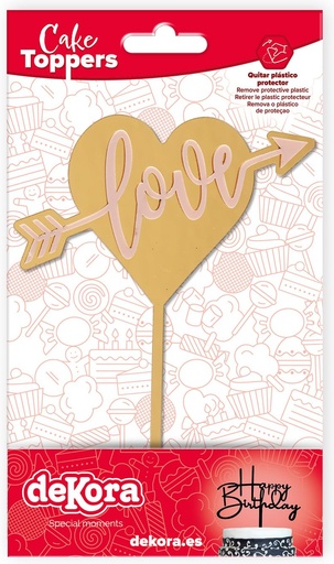 [354169] Topper Corazón Dorado Love Dekora