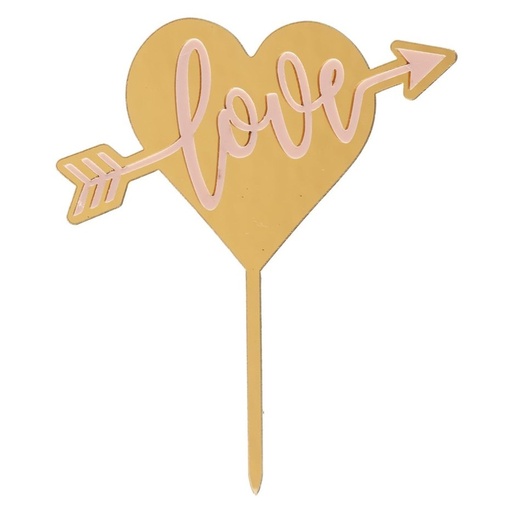 [354169] Topper corazón dorado love Dekora