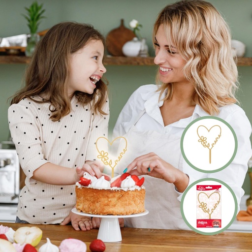 [354174] Topper Corazón Mamá Dorado Dekora