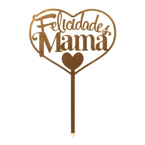 [354161] Topper Felicidades Mamá Dorado Dekora