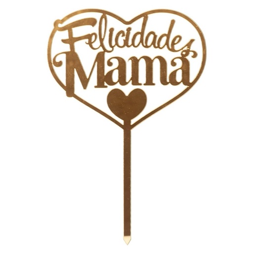 [354161] Topper felicidades mamá dorado Dekora