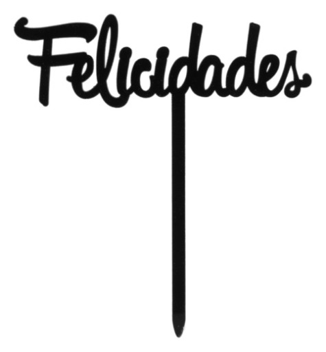 [354154] Topper felicidades negro Dekora