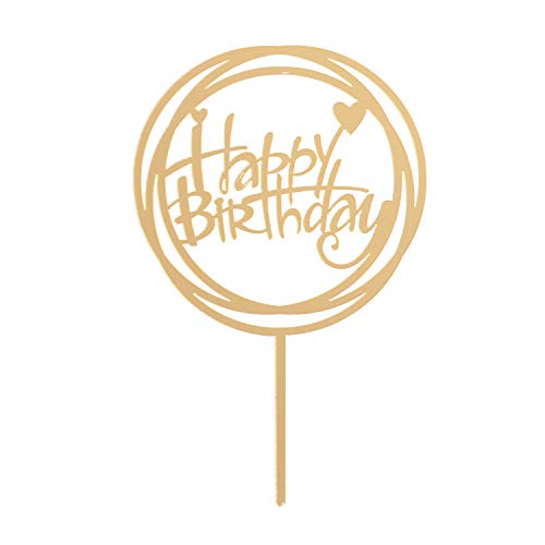 [354112] Topper Happy Birthday Dorado Dekora