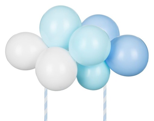[KBT3-001] Topper Para Tarta Globos Azul/Blanco Partydeco