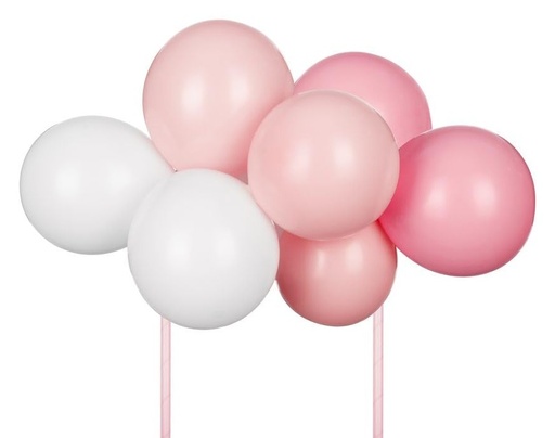 [KBT3-081] Topper Para Tarta Globos Rosa/Blanco Partydeco