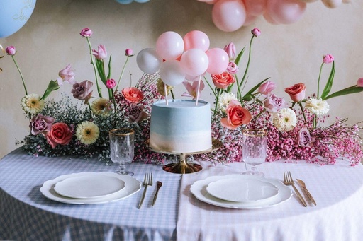 [KBT3-081] Topper Para Tarta Globos Rosa/Blanco Partydeco