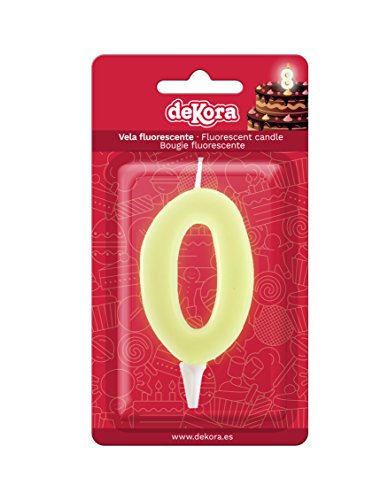 [345276] Vela Fluorescente 6cm Número 0 Dekora