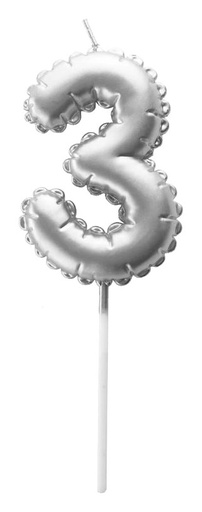 [SWK2247] Vela Plata Globo Número 3 Pastkolor