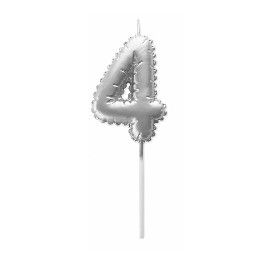 [SWK2248] Vela Plata Globo Número 4 Pastkolor