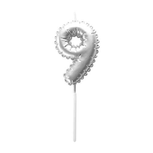 [SWK2253] Vela Plata Globo Número 9 Pastkolor