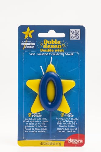 [345450] Vela Solidaria Doble Deseo Número 0 Dekora