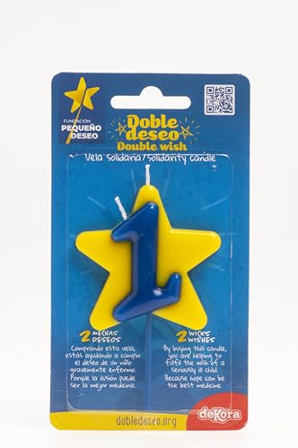 [345451] Vela Solidaria Doble Deseo Número 1 Dekora
