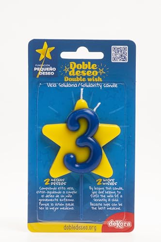 [345453] Vela Solidaria Doble Deseo Número 3 Dekora