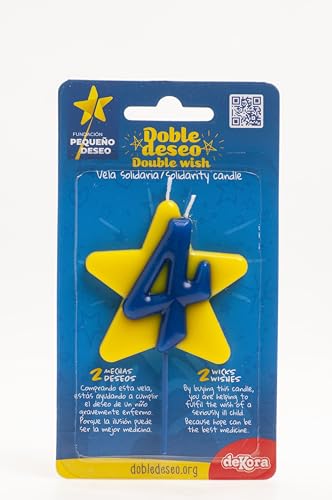 [345454] Vela Solidaria Doble Deseo Número 4 Dekora