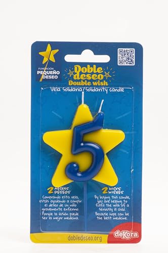 [345455] Vela Solidaria Doble Deseo Número 5 Dekora