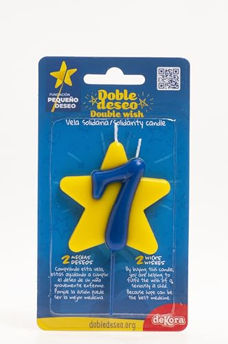 [345457] Vela Solidaria Doble Deseo Número 7 Dekora