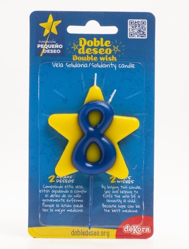 [345458] Vela solidaria doble deseo número 8 Dekora