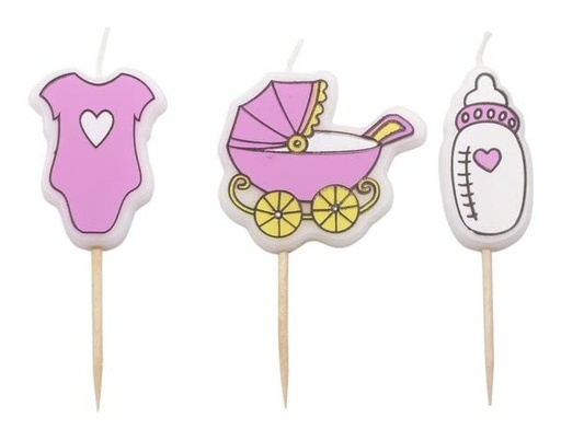 [SWK1582] Velas Bebe Rosas Pastkolor