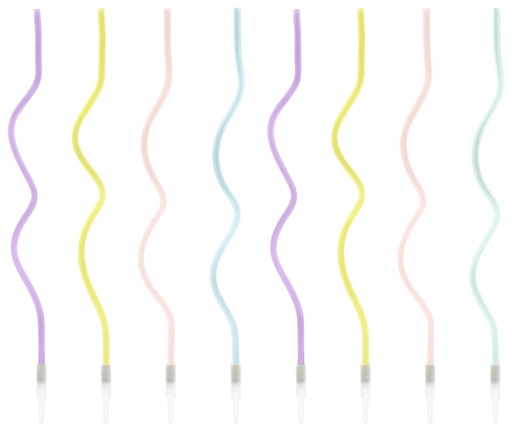 [DE32110] Velas Curl Mix 16cm, 8uds PartyDeco