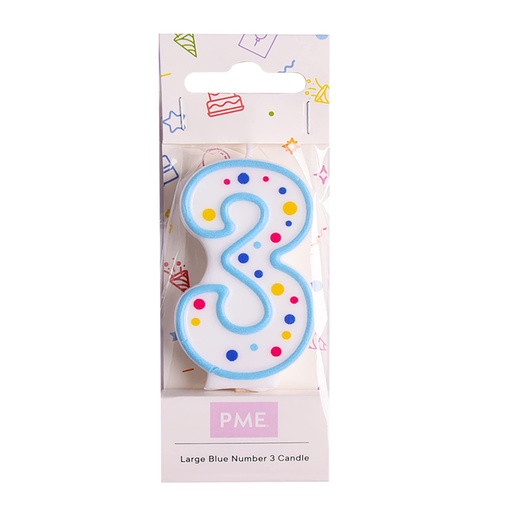 [ca063] Velas para Tartas Azul Número 3 PME