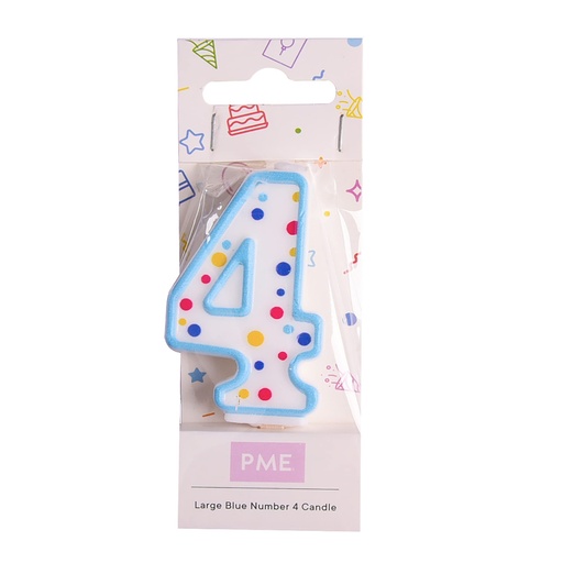 [ca064] Velas para Tartas Azul Número 4 PME