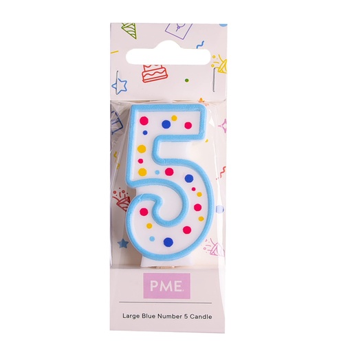 [ca065] Velas para Tartas Azul Número 5 PME