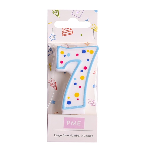 [ca067] Velas para Tartas Azul Número 7 PME