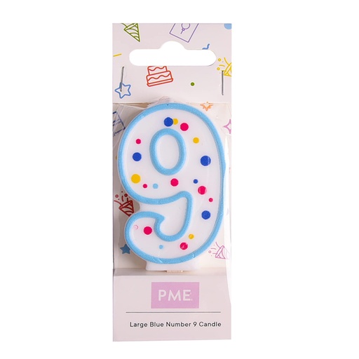 [ca069] Velas para Tartas Azul Número 9 PME